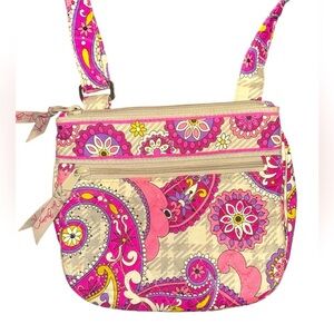 Pink and Purple Patchwork Vera Bradley Crossbody EUC pattern design purse bag